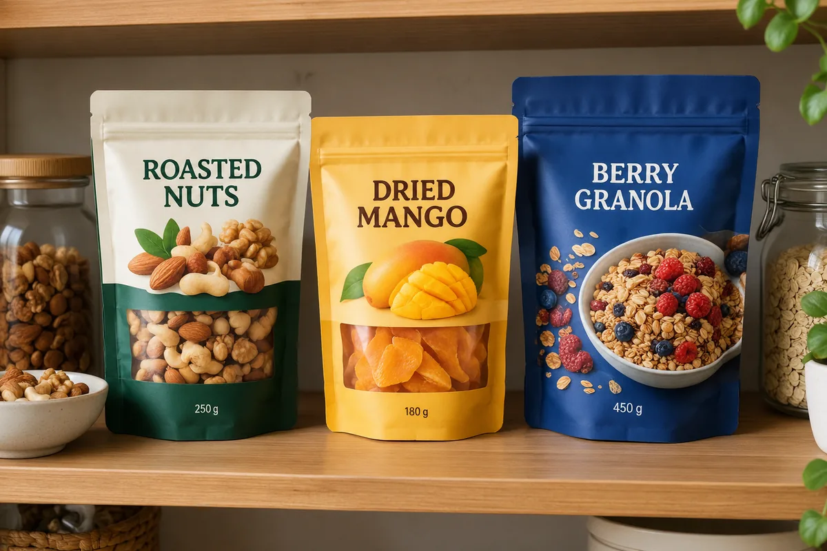 Digitally printed snack and food pouches