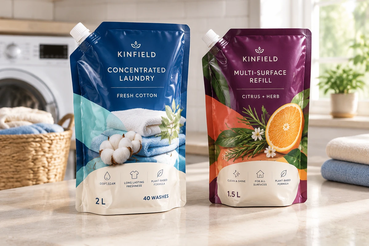 Laundry liquid refill pouches